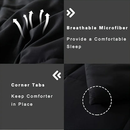 Bed Comforter Set Soft Breathable Bedding with 2/3 pcs,1 Comforter And 1/2 Pillow Shams, Machine Washable