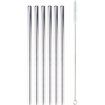 Reusable, Stainless Steel, Drinking Straws, Cleaning Brushes