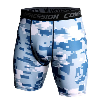 Compression Shorts Men 3D Print Camouflage Bodybuilding Tights Muscle Sport Elastic Running Shorts