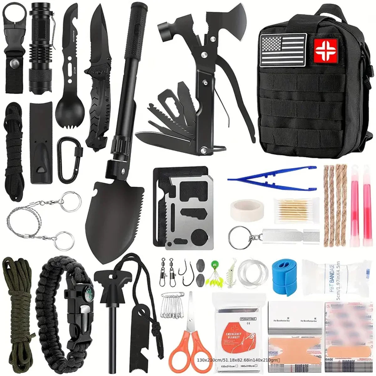 Outdoor Supplies Camping Emergency Equipment, Survival Tool Set Multifunctional