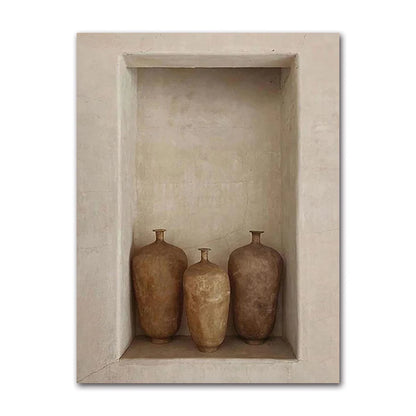 Bohemian Classic Vase Still Life Wall Art, Canvas Painting, Modern Living Room Decor