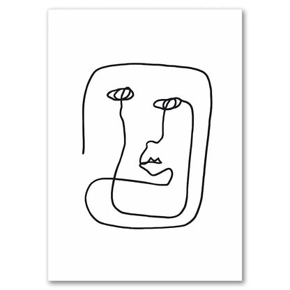 Abstract Posters, Minimalist Wall Art Canvas Painting ,Line Body Face Art Prints, Nordic Wall Pictures
