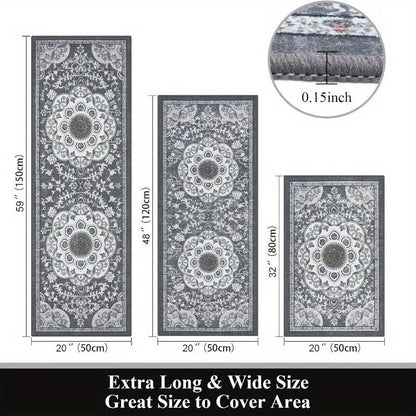 3 Pcs Set Floor Mat, Bohemian Style Rugs, Non-slip, Comfortable, Washable