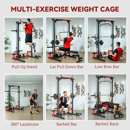 Soozier Smith Machine, Multi-Function Power Cage, Lat Pull Down System