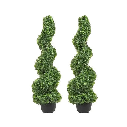Artificial Boxwood Tower Topiary, Spiral Or Round Plant