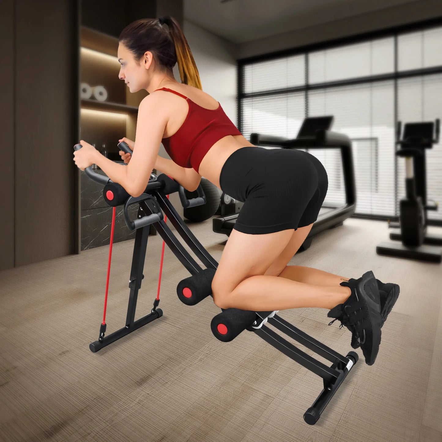 GIKPAL Foldable Core & Abdominal Trainer Fitness Equipment Max 440lbs LCD Display