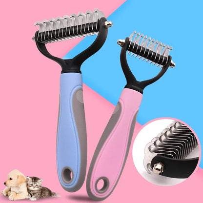 Pets Fur Knot Cutter Dog Grooming Shedding Tools Pet Hair Removal Comb Brush Double sided