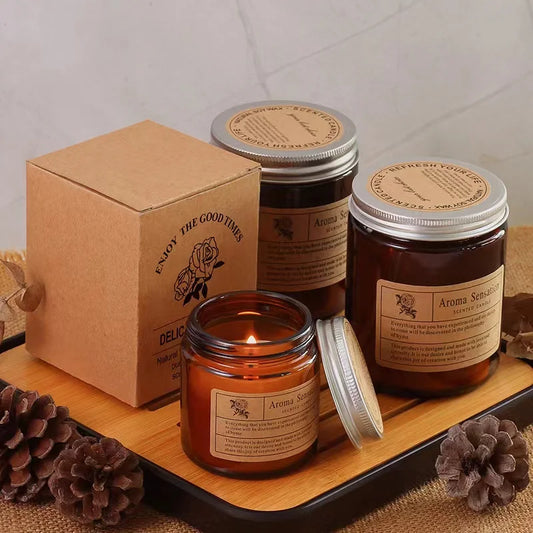Aromatherapy, essential oil candle, smokeless, soybean, household fragrance