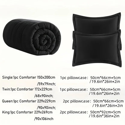 Bed Comforter Set Soft Breathable Bedding with 2/3 pcs,1 Comforter And 1/2 Pillow Shams, Machine Washable