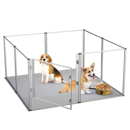 Extra Large Pet Playpen, Acrylic Enclosure, Whelping Box, Waterproof Fertility Pad