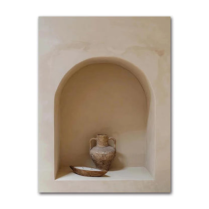 Bohemian Classic Vase Still Life Wall Art, Canvas Painting, Modern Living Room Decor