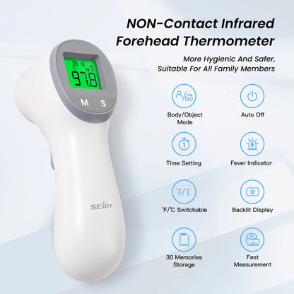 Infrared Digital Thermometer Forehead/Ear/Body Fever, Multi-function, Non-contact