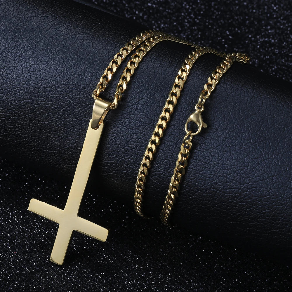 Cross Pendant Necklace For Men/Women, Gold/Silver/Black Color