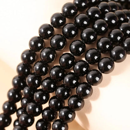 Natural Stone, Golden Black Obsidian Bead, Shinny Round Loose Gemstone, Jewelry Making