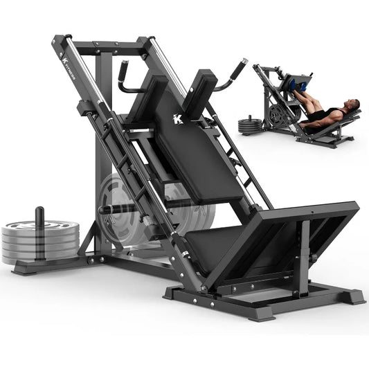 Hack Squat Machine, Professional Adjustable Leg Press with Linear Bearing for Home Gym,