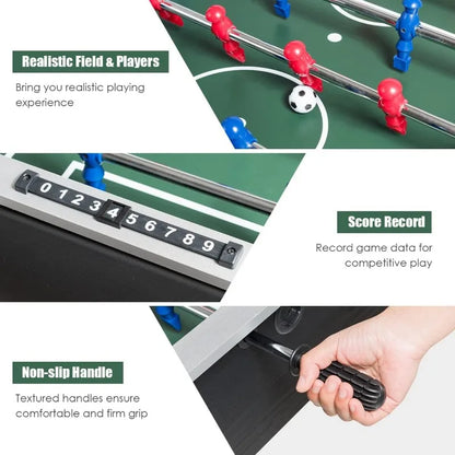 Goplus 48'' Foosball Table, Wooden Soccer Games w/ 2 Footballs, Score Keepers