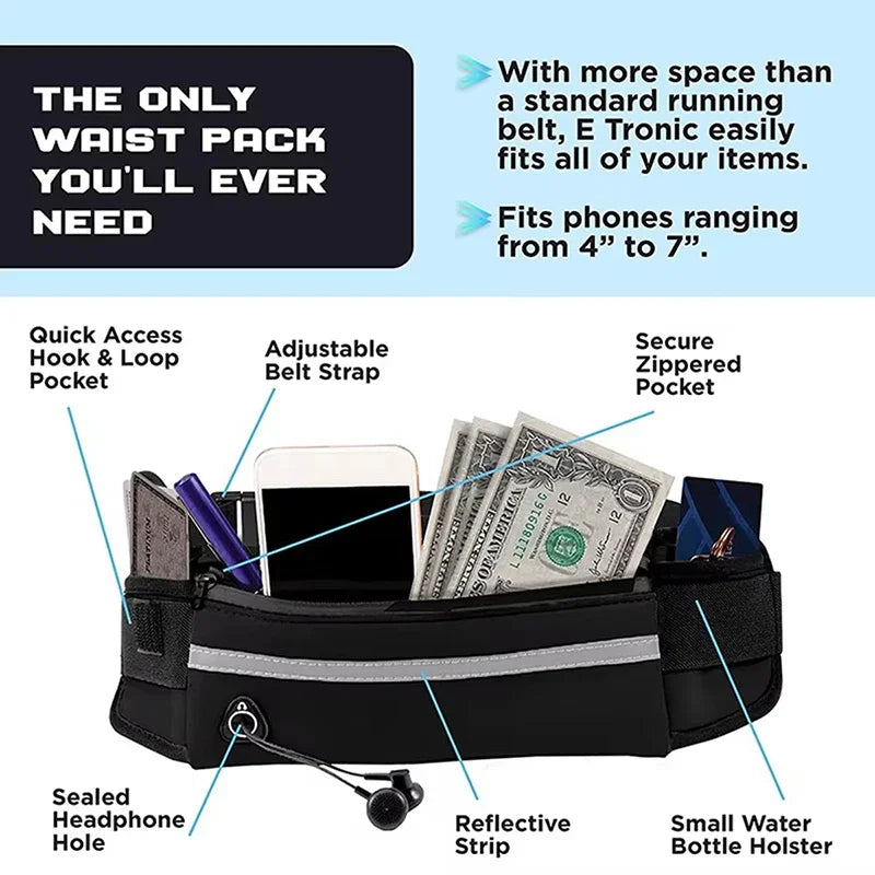 Hands Free Dog Leash for Running/Walking, Reflective Leash with Waist Bag, Retractable Elastic Belt