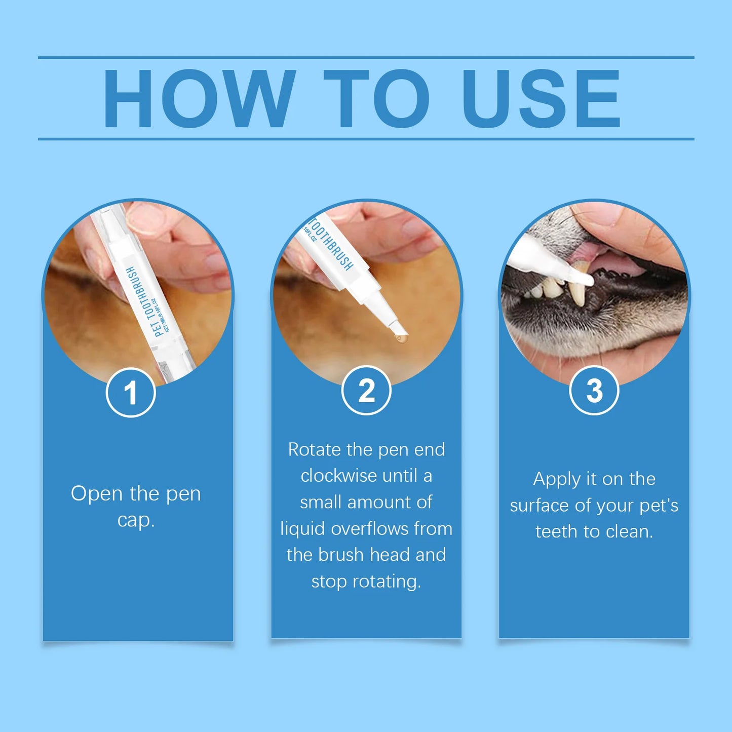 New Pet Toothbrush Gentle Care Fresh Breath Clean Oral Odor