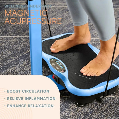 Vibration Plate, Adjustable Handlebar, Resistance Bands, Bluetooth, Lymphatic Drainage, Relieve Pain, Help Sleep, Fat Burning & Weight Loss