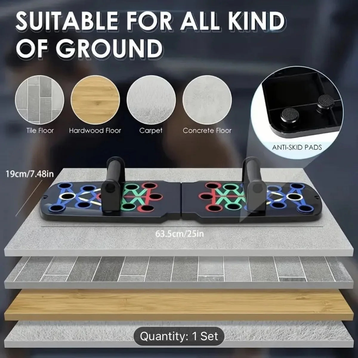 Solid Push Up Board Home Workout Equipment Multi-Functional System Fitness