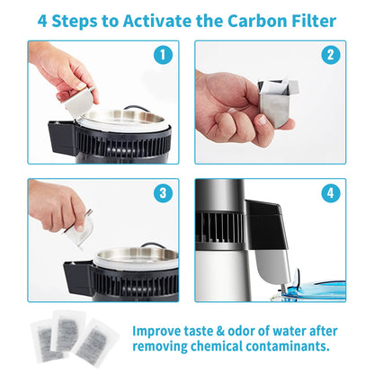4L Water Distiller Purifier Filter, Drinking Bottle Softener, Touch Screen, Home Appliance