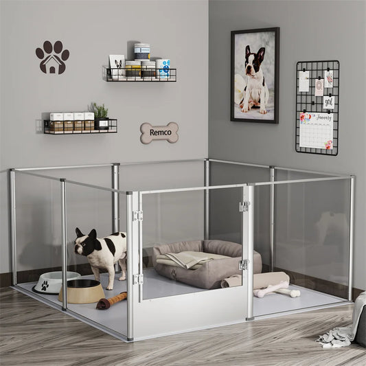 Extra Large Pet Playpen, Acrylic Enclosure, Whelping Box, Waterproof Fertility Pad