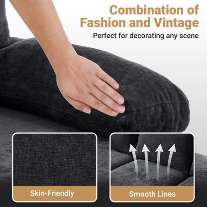 110" U Shaped Couch with Double Chaise, 4-Seat Sofa Set with Chenille Fabric