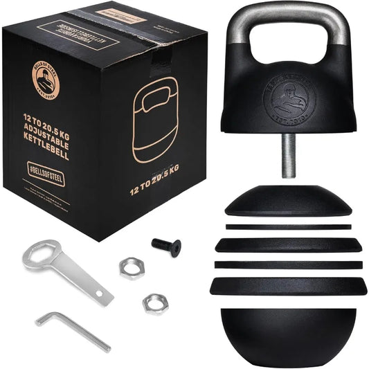 Adjustable Kettlebell Set, Steel Shell, Internally-Loaded for Full Body Workouts