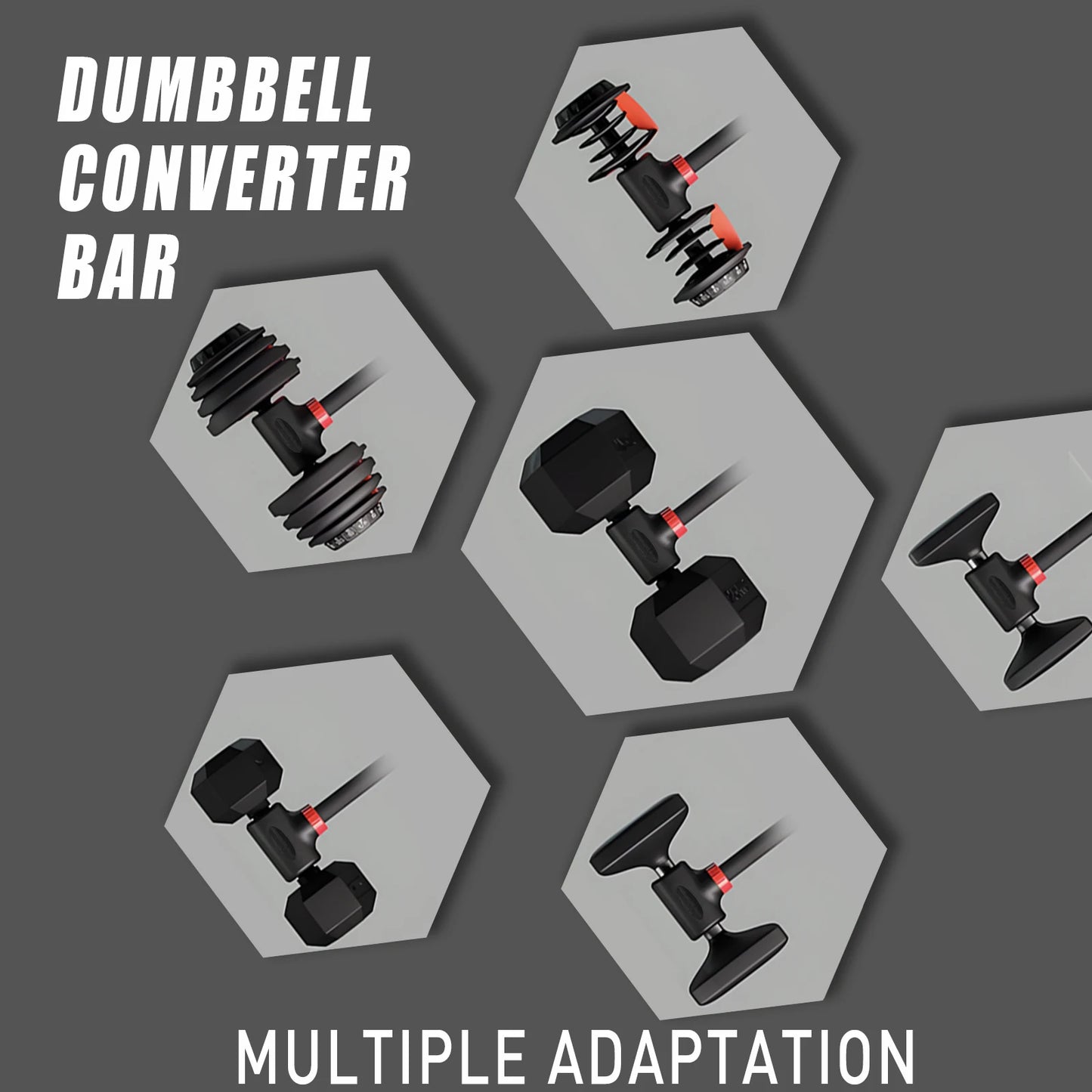 Adjustable Dumbbell Converter to Barbell Set, Kettlebell for Home Fitness, 200lb Capacity Weight