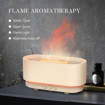 Air Humidifier, Small Size, Ultrasonic Cool Mist Maker, Aroma Diffuser Led Essential Oil Flame Lamp