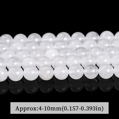 Natural Stone, High Quality White Jade Round Loose Spacer Beads For Jewelry Making