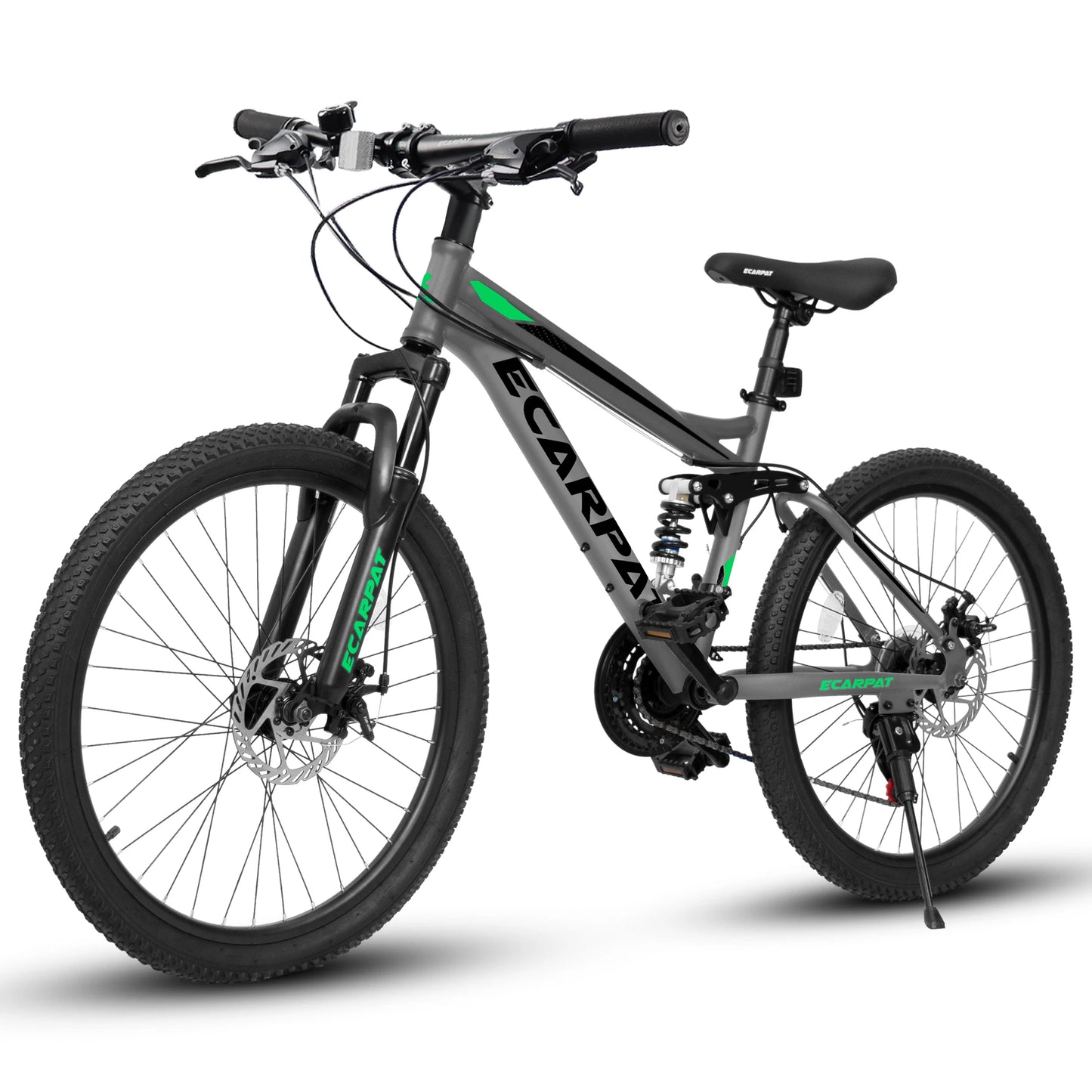 Ecarpat Dual Full Suspension Mountain Bike 24/26/27.5 Inch, Boy/Girl Men/Women, 21-Speed Disc Bicycles