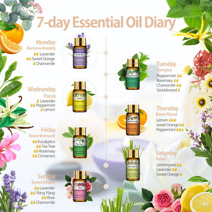 15pcs Essential Oils, Diffuser