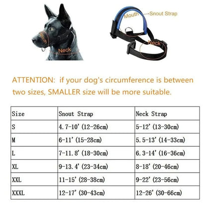 Nylon Dog Mouth Muzzle, Anti Bark, Collar, Breathable, Training Tool