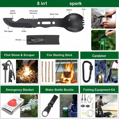 Outdoor Supplies Camping Emergency Equipment, Survival Tool Set Multifunctional