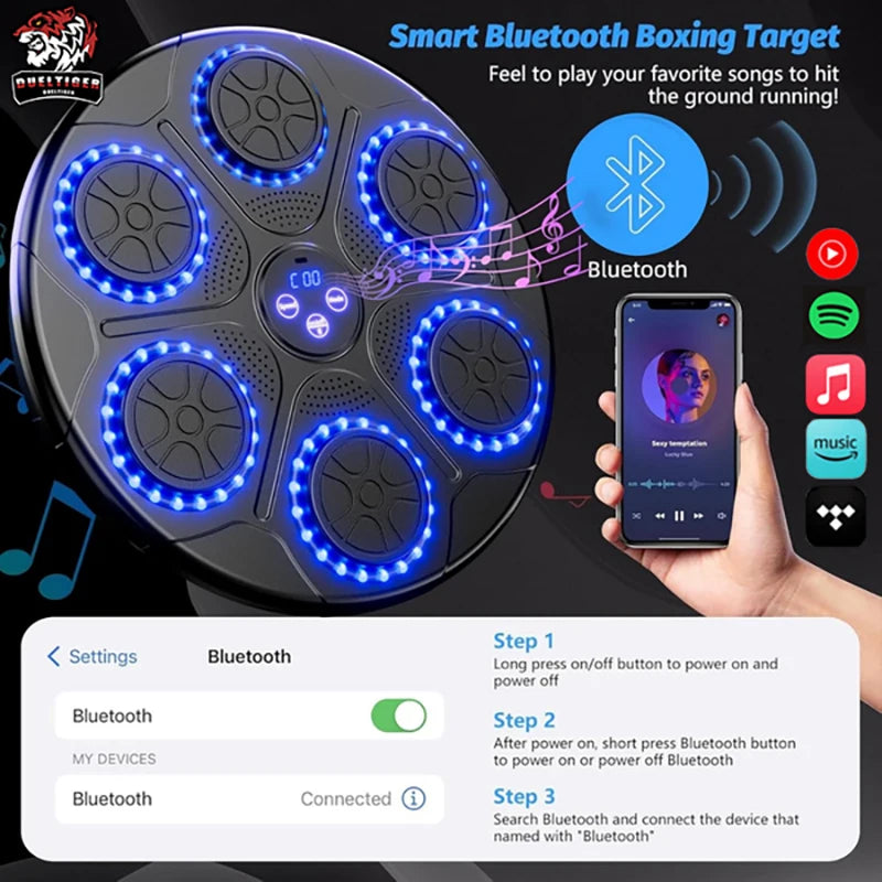 Music Boxing Machine. Smart Bluetooth, Wall Mounted, Target Punching Equipment