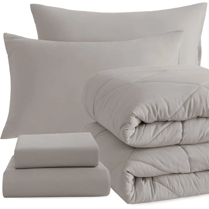 5 Piece Twin Bedding Comforter Set, Breathable Bed in a Bag, Includes Comforter, Fitted Sheet, Top Sheet and Pillowcases