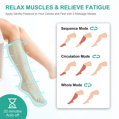 Medcursor Air Compression Leg Massager, Calf Wraps for Blood Circulation and Relaxation, Swelling Relief Physical Massage Boot