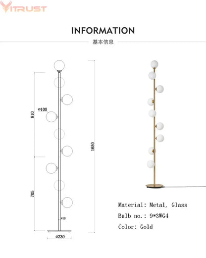 Creative Nordic Floor Lamp LED Standing Light Table Living Room Sitting Bedroom Lighting Fixture