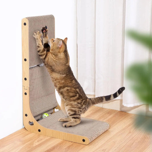 L Shape Cat Scratcher, 23.6 Inch, Indoor, Protecting Furniture, Cardboard