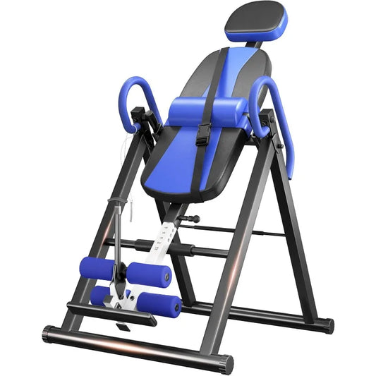 Heavy Duty Inversion Table, Headrest, Adjustable, Protective Belt, Back Stretcher, Pain Relief Therapy