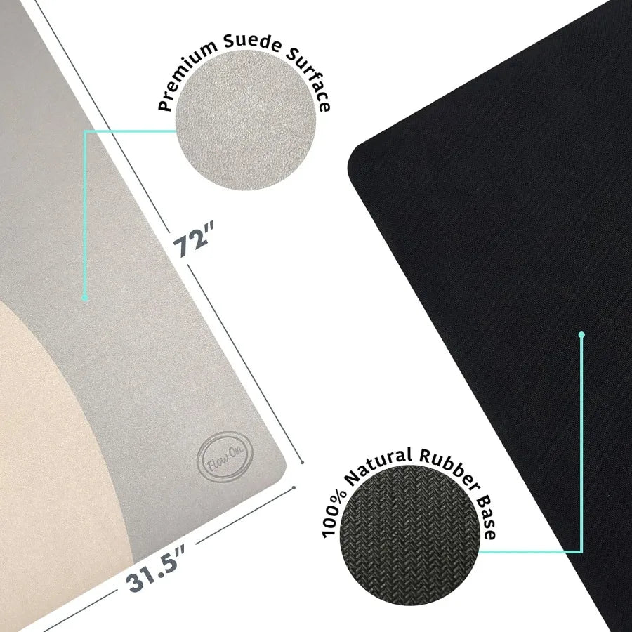 Home Exercise Rug, Extra Thick Yoga Mat, Non=Slip Suede Surface and Natural Rubber Base
