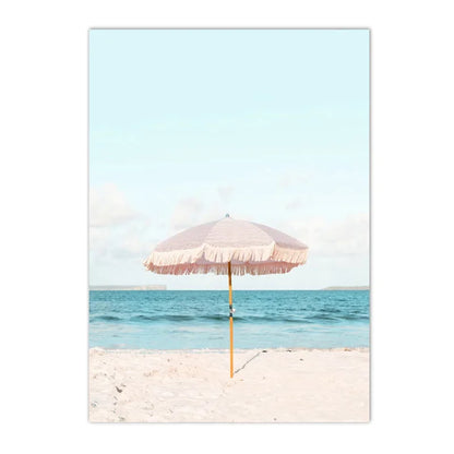 Summer Sea Beach, Coconut Tree, Surfboard Posters And Prints, Seagull Swan Wall Art, Canvas Painting