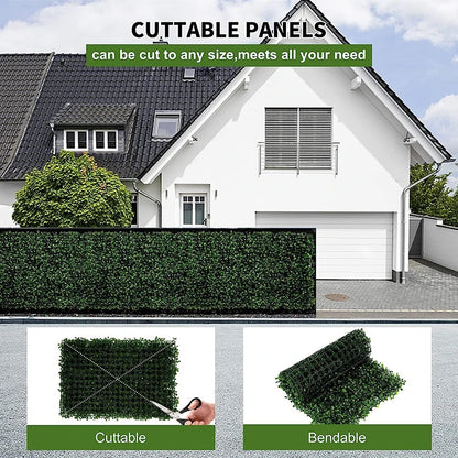 Artificial Plants Grass, Wall Panel Boxwood Hedge, Greenery Privacy, Fence Panel, Indoor
