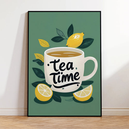 Modern Tea Time Citrus Serenity Beverage Wall Art Prints, Canvas Painting, Poster Picture For Living Room/Restaurant/Home