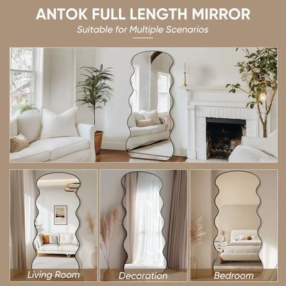 Full Length Mirror, 71"x32" Wavy Stand for Bedroom, Living Room Cloakroom