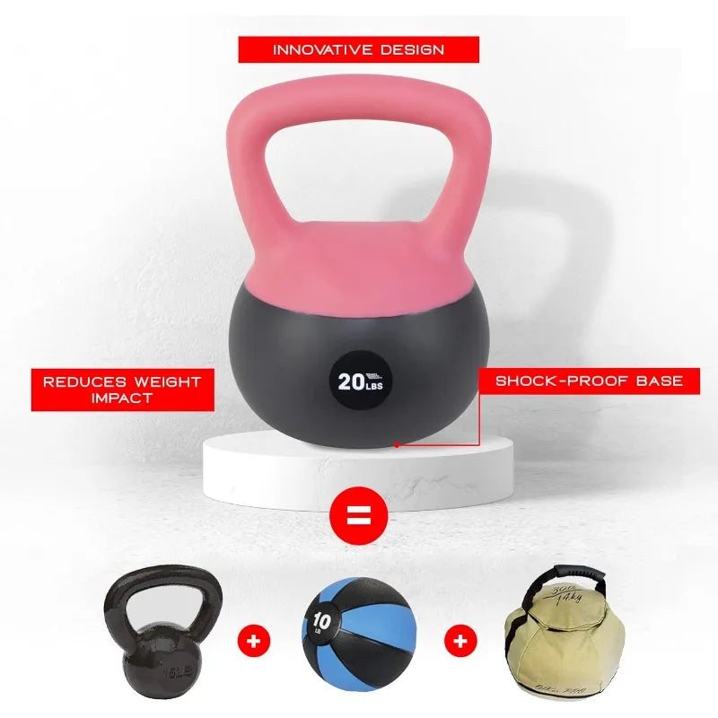 NonZero Gravity Iron Sand Soft Kettlebell, PVC Shell, Shock-Absorbing Base & Extra-Wide Grip for Versatile Workouts
