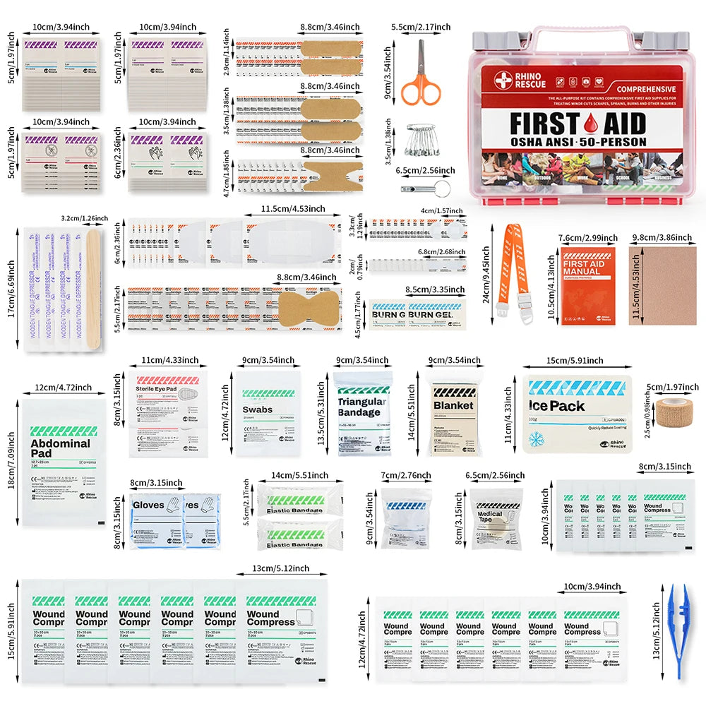 First Aid Kit, Home/Office Emergency Medical Supplies, Suitable for School, Car, Outdoor, Travel