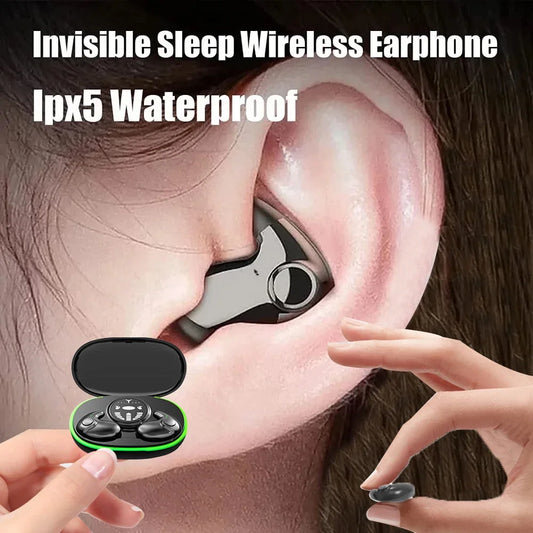 Invisible Wireless Sleep Earbuds, Bluetooth, Waterproof Noise Reduction, Touch Control Headsets