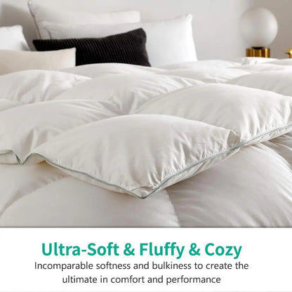 Luxurious Quilted Comforter, Duvet Insert, Corner Tabs, Soft, Warm Polyester, Down Alternative, Machine Washable